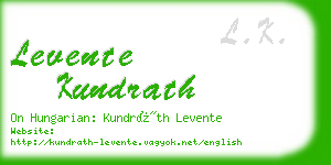 levente kundrath business card